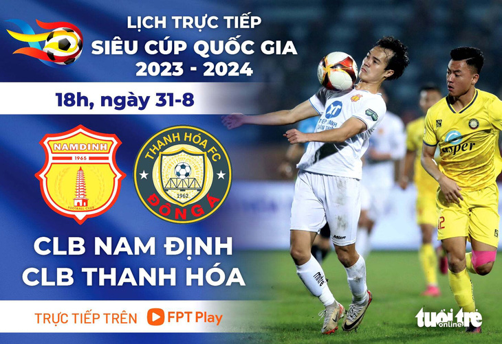 Lịch trực tiếp Siêu cúp quốc gia 2023 - 2024: CLB Nam Định đấu với Thanh Hóa - Ảnh 1.